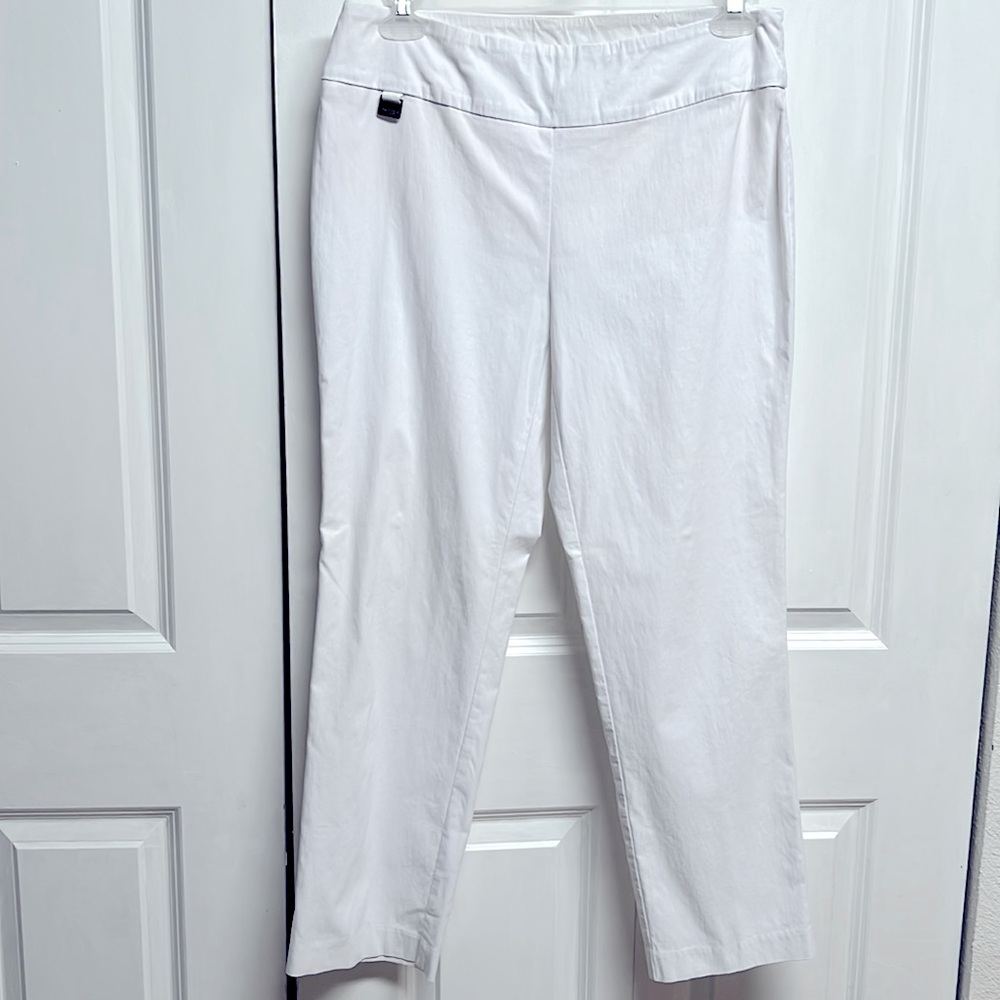 Lisette Montreal White Mid Rise Crop Pull on Pants Size L